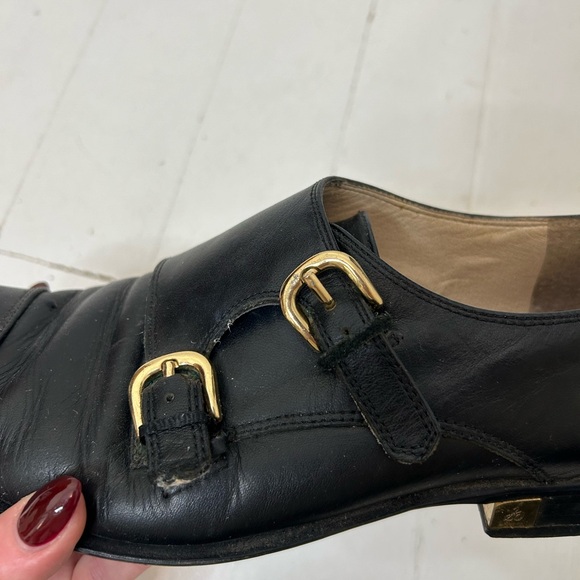 Black Leather Monk Strap Loafers (Sam Edelman) - Picture 11 of 14